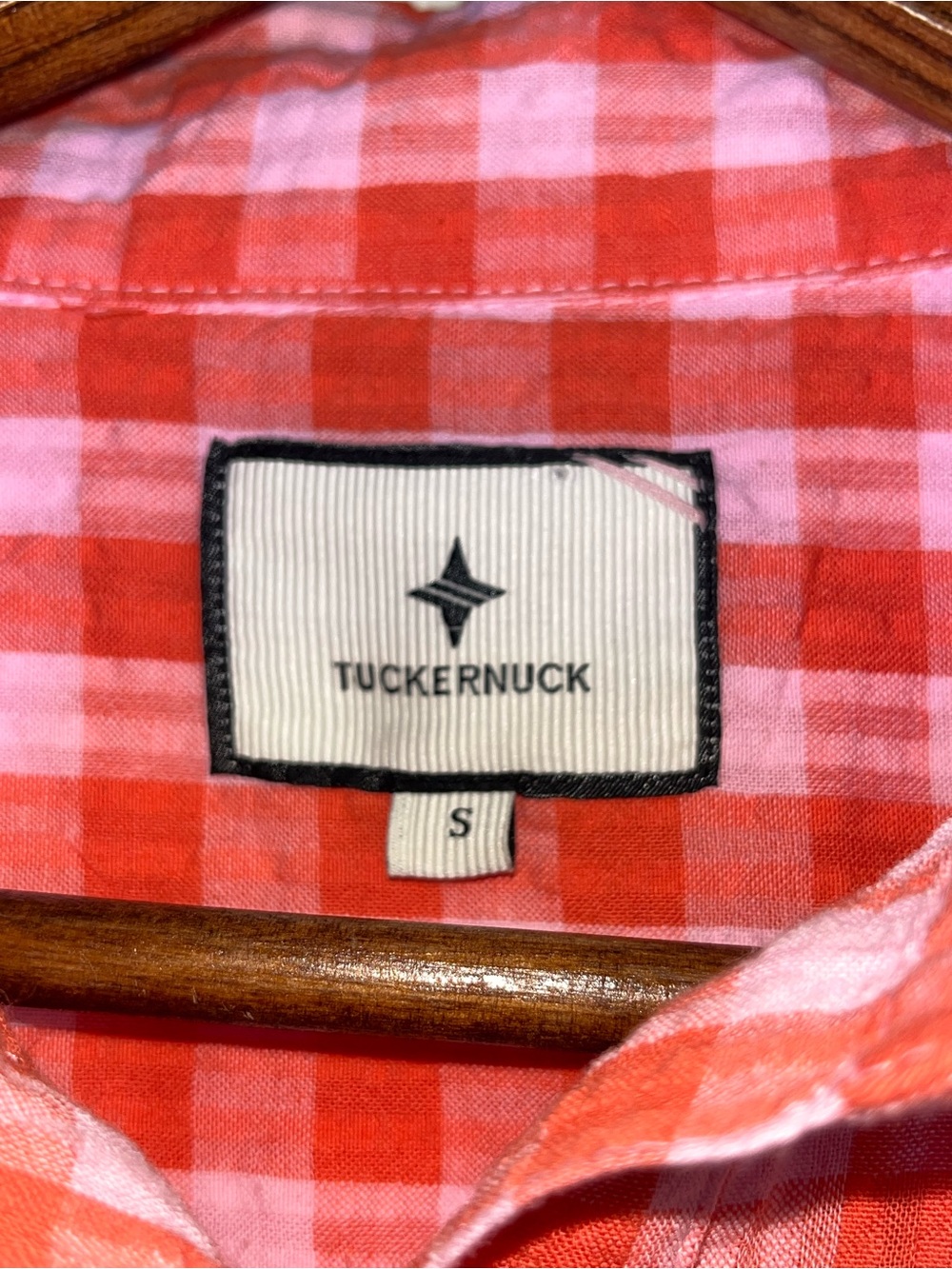 Tuckernuck Gingham Cotton Seersucker Cropped Popover Blouse Top Women's S - Picture 6 of 7